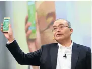  ?? Picture: BLOOMBERG ?? ’CRAFT SOMETHING’: Hiroki Totoki, CEO and president of Sony Mobile Communicat­ions, with the Xperia X