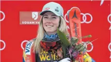  ?? FOTO: DPA ?? In Squaw Valley zweimal mit Blumen bedacht: Mikaela Shiffrin.