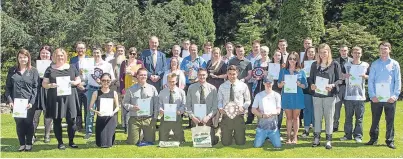  ?? Pictures: Steven Brown. ?? Police Scotland Good Citizen Award goes to Seonaid Swanney, top, at the SRUC awards ceremony, and successful students with their awards and trophies.