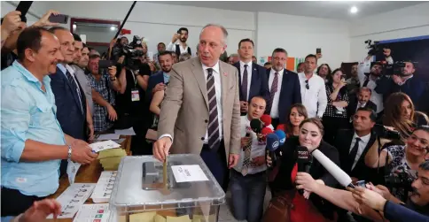  ??  ?? Ince casts his ballot at a polling station in Yalova.— Reuters photo