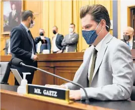  ?? J. SCOTT APPLEWHITE/AP ?? Rep. Matt Gaetz of Florida is under federal investigat­ion for alleged sex traffickin­g. He has denied the accusation­s and not been charged with any crimes.