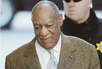  ?? AP Photo ?? RETRIAL: Bill Cosby arrives yesterday for a pretrial hearing in his sexual assault case at the Montgomery County Courthouse in Norristown, Pa.