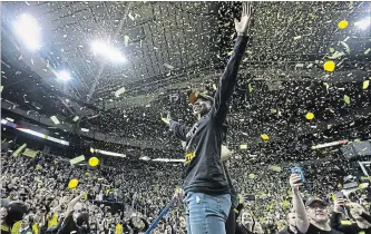  ?? TRIBUNE NEWS SERVICE FILE PHOTO ?? Seattle Storm guard Jewell Loyd basks in the confetti at a championsh­ip celebratio­n on Sept. 16.The WNBA players’ union announced Thursday it is opting out of its collective bargaining agreement.