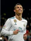  ??  ?? Cristiano Ronaldo scored twice in Real Madrid’s 5-0 thumping of Sevilla.