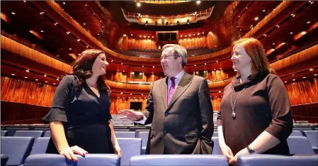  ??  ?? At the announceme­nt of Datapac’s €175,000 sponsorshi­p deal with the National Opera House: Karen O’Connor (left), general manager, Datapac; David McLaughlin, CEO, National Opera House; and Aisling White, head of operations, National Opera House.