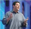  ?? — AFP ?? Terry Myerson, Microsoft Executive Vice President of Operating Systems, delivers the keynote address during the Microsoft Build 2016 Developer Conference in San Francisco.