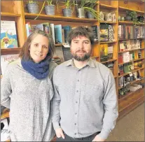  ?? KENN OLIVER/THE TELEGRAM ?? Patsy Power (left), owner of Rock Paper Flowers, and Broken Books owner Matt Howse are the new occupants of 245 Duckworth St., the former home of Afterwords bookstore, which closed its doors for good late last year. The pair previously shared a retail...