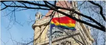  ?? Leah Hennel/calgary Herald ?? The rainbow flag, a symbol of lesbian, gay, bisexual and transgende­r rights, flies outside Calgary’s City Hall on Friday.