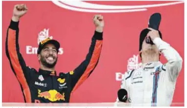  ?? | GETTY IMAGES ?? Ricciardo celebró en grande su primer podio del año tras múltiples errores de Ferrari y Mercedes.