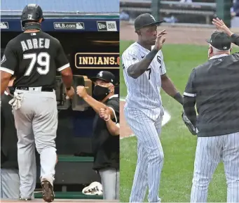  ?? TONY DEJAK/AP (ABOVE), JONATHAN DANIEL/GETTY IMAGES ?? Jose Abreu and Tim Anderson praised former Soxmanager Rick Renteria. “Ricky was a great manager,” Abreu said. “He was a great person. He helped me a lot. I was honored to be part of a teamthat he managed.”