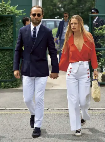  ??  ?? Left Arriving at Wimbledon to watch the 2019 men’s singles final from the Royal Box