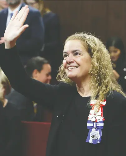  ?? Fred CHARTRAND / THE CANADIAN PRESS FILES ?? Canada and its constituti­onal order deserve better than the stewardshi­p of former governor general Julie Payette, writes Raymond de Souza.