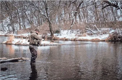  ?? LUND’S FLY SHOP ?? A number of streams and rivers around River Falls are spring-fed, so it’s possible to fly fish year-round.