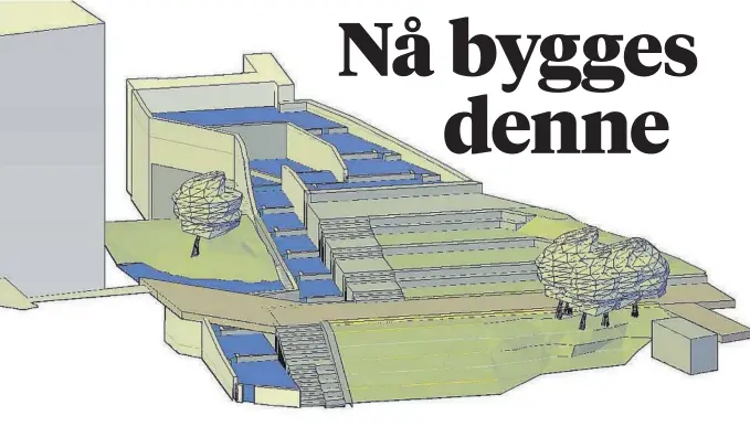  ?? ILLUSTRASJ­ON: MULTICONSU­LT ?? NY TRAPP: Den nye trappa blir bredere og vil oppta mer plass. Til høyre for det som er tegnet inn på denne illustrasj­onen er dagens gang- og sykkelvei.