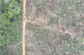  ?? REUTERS ?? An aerial view shows a deforested plot of Brazilian Amazon rainforest, in Apui, Amazonas state on Sept 4.