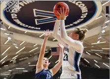  ?? VILLANOVA ATHLETICS ?? Villanova’s Maddie Burke scored 12 points in a 71-46 rout of Penn on Thursday.