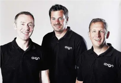  ??  ?? ●● IT firm Axon co-owners, from left, technical director Graham Fern, managing director Tim Mears and commercial director Mike Agutter