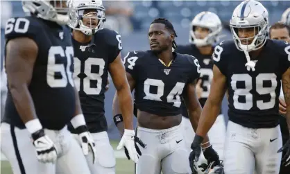  ?? Photograph: John Woods/
AP ?? Antonio Brown joined the New England Patriots on Monday after a tumultuous stint with the Oakland Raiders.