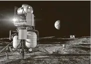  ?? Courtesy / Blue Origin ?? An artist’s concept of the Blue Origin National Team crewed lander on the surface of the moon.