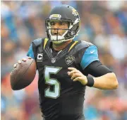  ?? BEN HOSKINS/GETTY IMAGES ?? Blake Bortles had struggled to bring wins to Jacksonvil­le since being selected third overall in the 2014 draft.