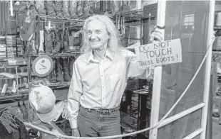  ?? Gary Fountain ?? Bob Novotney said he never tallied the number of boots he sold at Texas Junk Company in the 36 years he’s run the iconic shop. “I never kept track. I was always getting more stuff. I would buy, sell, buy, sell.”