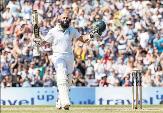  ??  ?? Unruffled: Hashim Amla reaches 300 runs not out during the Test between England and South Africa at the Oval in 2012. He went on to notch up 311, leading the Proteas to a resounding victory. Photo: Ian Kington/AFP