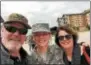  ??  ?? David, left, Dana, center, and Diana Bowers are reunited on April 6at Joint Base San Antonio-Lackland, the day before Dana’s Basic Military Training graduation. It was the first time her parents had seen Dana since she started Basic in February.