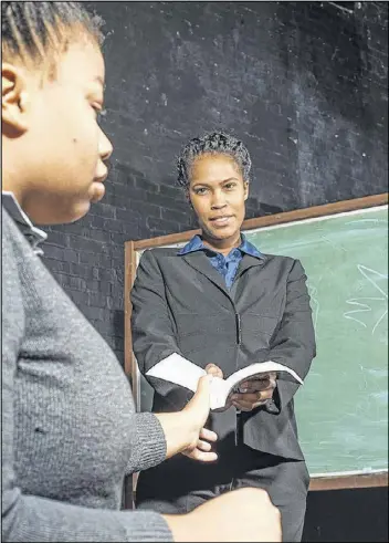  ?? STUNGUN PHOTOGRAPH­Y ?? Renita James (left) and Dorothy V. Bell play a prep-school student and her influentia­l teacher in “FML: How Carson McCullers Saved My Life” at 7 Stages.