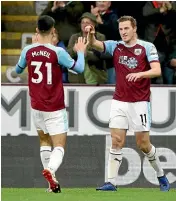  ?? GETTY IMAGES ?? Chris Wood celebrates his goal for Burnley.