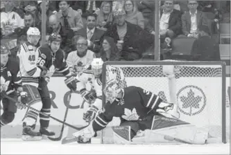  ?? CARLOS OSORIO, TORONTO STAR ?? Maple Leafs goalie Frederik Andersen makes a stop during the first period against the New York Rangers at the Air Canada Centre in Toronto on Thursday night. The Leafs lost, 2-1 in a shootout.