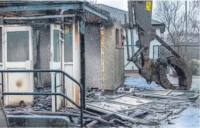  ?? Picture: Steven Brown. ?? Cairneyhil­l Primary School was gutted by fire last month.