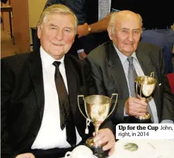  ??  ?? Up for the Cup right, in 2014 John,
