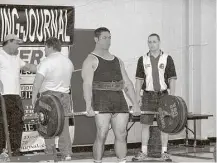  ?? Handout photo ?? Nirenberg was a competitiv­e strength athlete, sometimes known as a strongman competitor.