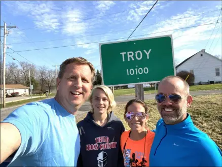  ?? PHOTO PROVIDED ?? Allen Adomite, mayor of Troy, Illinois, poses with other virtual Turkey Trotters.