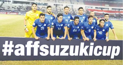  ??  ?? THE PHILIPPINE AZKALS face defending champion and Group A leader Thailand in an all-important AFF Suzuki Cup game today at the Philippine Sports Stadium in Bulacan.