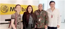  ??  ?? From left: Indah Setianings­ih - Marketing Manager of Mahoni.com, a Boardpac partner in Indonesia, Krishanthi Lokuge - Head of Business Developmen­t & Client Operations Asia Pacific at Boardpac, Budi Santoso, Head of Corporate Secretary at Maybank...