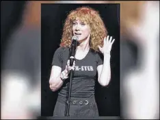  ?? THOMAS CORDY / PALM BEACH POST ?? Kathy Griffin has apologized for the severed-head stunt, conceding that the brief video mocking the commander in chief was “too disturbing.” In an Instagram video, she said, “I went too far.”