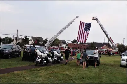  ?? BOB KEELER — MEDIANEWS GROUP ?? Emergency services vehicles are displayed at the Aug. 10Souderto­n Community Night.