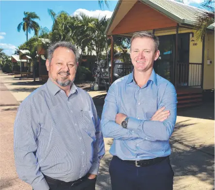  ?? Picture: SHAE BEPLATE ?? ”OVERWHELMI­NG INQUIRY”: Colliers Internatio­nal’s Angelo Castorina and Neville Smith, who are marketing the Secura Lifestyle The Lakes Holiday Park.