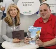  ??  ?? Karina Dunne from Druids Glen Hotel and Golf Resort with Joseph Cruise from Tourism Ireland.