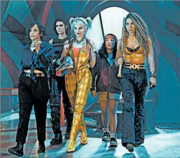  ?? CLAUDETTE BARIUS/WARNER BROS. ?? The “Birds of Prey” squad, from left: Rosie Perez, Mary Elizabeth Winstead, Margot Robbie as Harley Quinn, Ella Jay Basco and Jurnee Smollett-Bell.