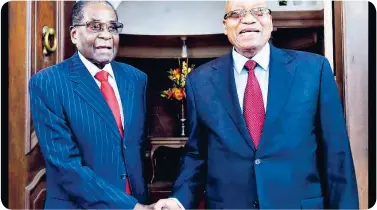  ??  ?? President Zuma with President Mugabe