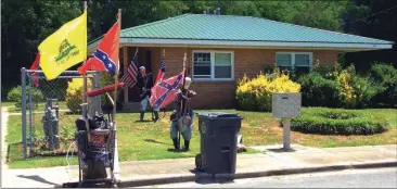  ??  ?? LaFayette’s Kevin Smith says the Housing Authority is demanding he take down his Civil War Battle of LaFayette display. (Messenger photo/Josh O’Bryant)