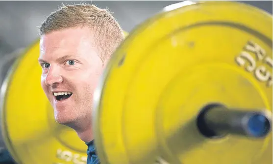  ?? Picture: Perthshire Picture Agency. ?? Saints star Brian Easton enjoyed a return to training yesterday with some work in the weights room.