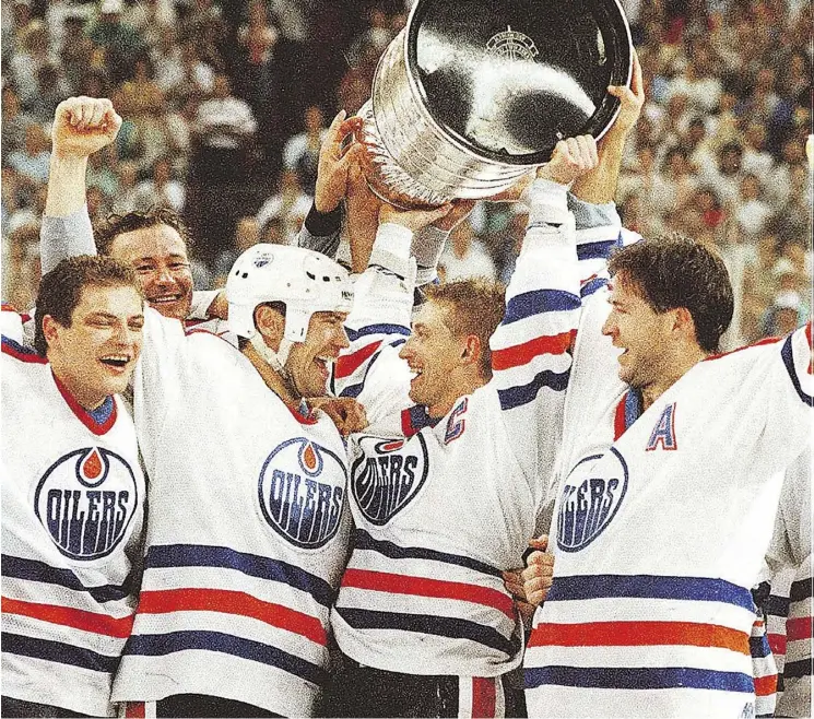  ?? POSTMEDIA/FILE ?? The Oilers’ 1988 Stanley Cup-winning team was one of the league’s 20 best of all-time as voted on by fans as part of the NHL’s 100th anniversar­y celebratio­ns.