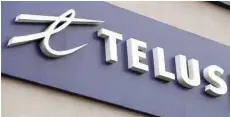  ?? — Reuters ?? A Telus Corporatio­n sign is pictured in Ottawa, Ontario, Canada.