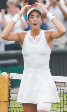  ?? Picture: AFP PHOTO ?? Spain's Garbine Muguruza reacts after winning the Wimbledon title against Venus Williams.