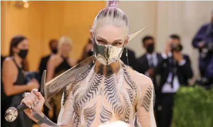  ?? ?? Grimes, pictured here the 2021 Met Gala, says she is interested in being an AI ‘guinea pig’. Photograph: Theo Wargo/Getty Images