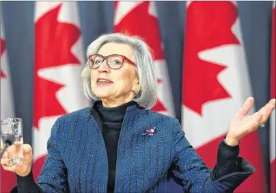  ?? CP PHOTO ?? Outgoing Chief Justice of the Supreme Court of Canada Beverley McLachlin speaks during a news conference on her retirement, in Ottawa on Friday.