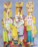  ??  ?? “Three Women” (gouache on paper, 1985)